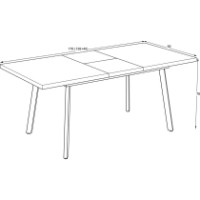 Masă pentru bucătărie Magnusplus Lini 138 80x138/178 Rivoli imaginea #3 — magazin online Desire.md