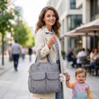 Geanta pentru mama Cangaroo Mivida Grey imaginea #5 — magazin online Desire.md