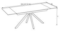Masă pentru bucătărie Magnusplus Perla 80x140/170/200 blat ceramica travertin imaginea #4 — magazin online Desire.md