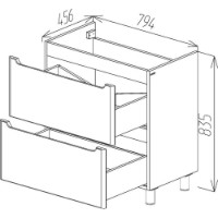 Dulap pentru lavoar Bayro Bergamo Allegro 800 White Matte (126104) imaginea #3 — magazin online Desire.md