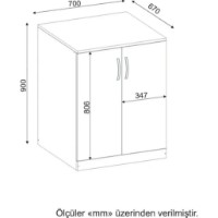 Dulap pentru masina de spalat Trendy Benito Bottom White 70x90x67cm GTR005679 imaginea #2 — magazin online Desire.md