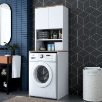 Dulap pentru masina de spalat Trendy KD101 1950 Walnut/White 183.6x65x60cm GTR005304 imaginea #6 — magazin online Desire.md