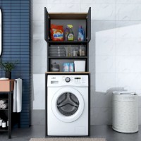 Dulap pentru masina de spalat Trendy KD101 2674 Walnut/Anthracit 183.6x65x60cm GTR005303 imaginea #3 — magazin online Desire.md