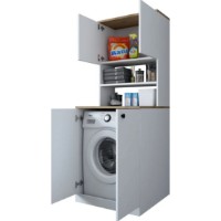 Dulap pentru masina de spalat Trendy KD102 2160 Walnut/White 183.6x72.5x70cm GTR005305 imaginea #8 — magazin online Desire.md
