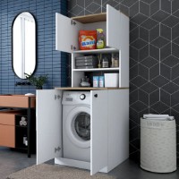 Dulap pentru masina de spalat Trendy KD102 2160 Walnut/White 183.6x72.5x70cm GTR005305 imaginea #2 — magazin online Desire.md