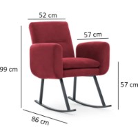 Кресло-качалка Trendy Kono Maroon 50x86x48cm GTR003718 фото №2 — интернет-магазин Desire.md