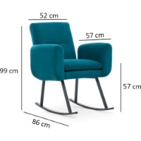 Кресло-качалка Trendy Kono Petrol Green 50x86x48cm GTR003719 фото №4 — интернет-магазин Desire.md