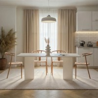 Masă pentru bucătărie Trendy Linza Wood White 180x75x90cm (GTR008046) imaginea #2 — magazin online Desire.md