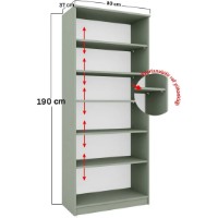 Vitrină Trendy Lucas Glass 1600-76 80x190x37cm (GTR007998) imaginea #2 — magazin online Desire.md