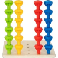 Joc educativ Tooky Toy Rainbow Stacking Pegs (HP018) imaginea #3 — magazin online Desire.md
