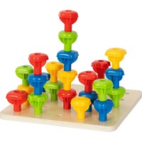 Joc educativ Tooky Toy Rainbow Stacking Pegs (HP018) imaginea #5 — magazin online Desire.md