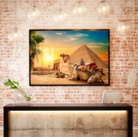 Pictură ArtShop Egypt: Pyramid Camel and Sunset 75x50cm (PCM102-M)