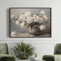 Pictură ArtShop Vase with White Roses 75x50cm (PNAT100-M-L)
