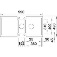 Кухонная мойка Blanco Adira 6S-F RV SG WH RC AC SINK (527613) фото №2 — интернет-магазин Desire.md
