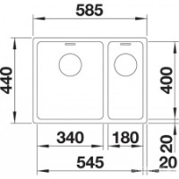 Кухонная мойка Blanco Andano 340/180-IF (522973) фото №4 — интернет-магазин Desire.md
