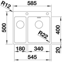 Chiuvetă de bucătărie Blanco Andano 340/180-IF/A (525247) imaginea #4 — magazin online Desire.md