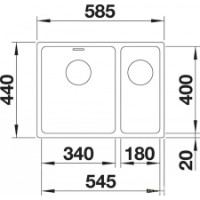 Кухонная мойка Blanco Andano 340/180-U (522979) фото №4 — интернет-магазин Desire.md