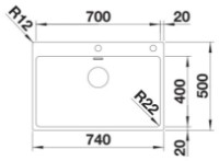 Chiuvetă de bucătărie Blanco Andano 700-IF/A (525246) imaginea #3 — magazin online Desire.md