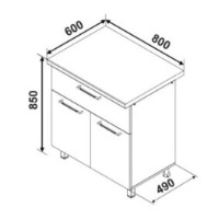 Кухонный модуль Ambianta Bonita MI9 800  Antracit фото №3 — интернет-магазин Desire.md