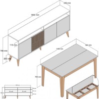 Set de mobilier pentru living Trendy Milan 522 Walnut/White GTR001294 imaginea #4 — magazin online Desire.md