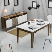 Set de mobilier pentru living Trendy Milan 522 Walnut/White GTR001294