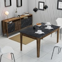 Set de mobilier pentru living Trendy Milan 526 Walnut/Black Marble GTR001298