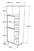 Dulap bucatarie Trendy ON10A-SU Walnut/Oak 160x60x35.5cm GTR001933 imaginea #6 — magazin online Desire.md