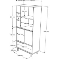 Bufet bucatarie Trendy ON9A-SU Walnut/Oak 161.6x74.8x35.5cm GTR001936 imaginea #5 — magazin online Desire.md