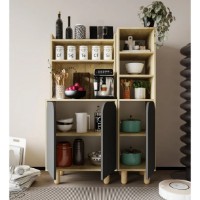 Bufet Trendy Parma 3 Sapphire Oak/White 105x155x40cm (GTR008089) imaginea #6 — magazin online Desire.md