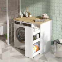 Dulap pentru masina de spalat Trendy SA1-WK Walnut/White 93x88x60cm GTR001911 imaginea #4 — magazin online Desire.md