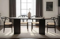 Masă pentru bucătărie Trendy Sabella Wood Black 200x75x90cm (GTR008201) imaginea #2 — magazin online Desire.md