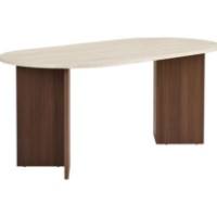 Masă pentru bucătărie Trendy Sablin Travertine/Milano Walnut 180x75x90cm (GTR008049) imaginea #5 — magazin online Desire.md