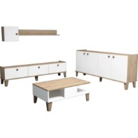 Set de mobilier pentru living Trendy Sumer 3 White Oak 178x45x35cm imaginea #5 — magazin online Desire.md