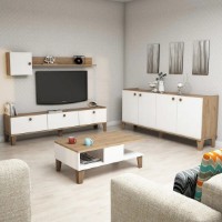 Set de mobilier pentru living Trendy Sumer 3 White Oak 178x45x35cm