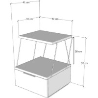 Noptieră Trendy Tekoba 42x52x41cm Pin (GTR001531) imaginea #2 — magazin online Desire.md