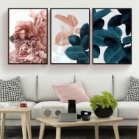 Pictură ArtShop Pink Peony and Green Leaves Triptych 30x45cm (SET241-L)