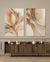 Pictură ArtShop Beige Abstraction Diptych 30x45cm (SET470)