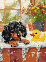 Tablou pe numere Ideyka Bathing With A Duck 30x40cm (KHO6811) 