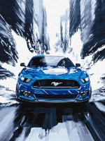 Tablou pe numere Ideyka Blue Mustang 30x40cm (KHO5159)