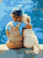 Tablou pe numere Ideyka Boy And Dog 30x40cm (KHO8639)