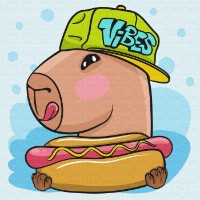 Tablou pe numere Ideyka Capibara With Hot Dog 30x30cm (KHO1278)