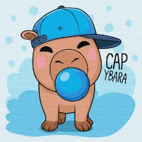 Tablou pe numere Ideyka Capybara Blowing A Bubble 30x30cm (KHO1293)