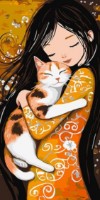 Tablou pe numere Ideyka Cat In Arms 40x80cm (KHO8642) 