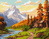 Tablou pe numere Ideyka Cottage In The Mountains 40x50cm (KHO6339) 