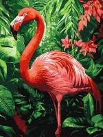 Tablou pe numere Ideyka Flamingos In The Tropics 30x40cm (KHO6779) 