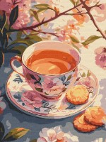 Tablou pe numere Ideyka Flower Tea 30x40cm (KHO5722) 