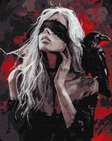 Tablou pe numere Ideyka Girl And The Raven 40x50cm (KHO8687)