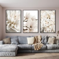 Pictură ArtShop Beige Flowers Triplych 40x60cm (SET457-M-PL)