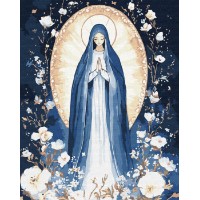 Tablou pe numere Ideyka Immaculate Virgin With Metallic Paints 40x50cm (KHO8535) 