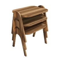 Набор журнальных столиков Hanah Home Paris Walnut фото №3 — интернет-магазин Desire.md